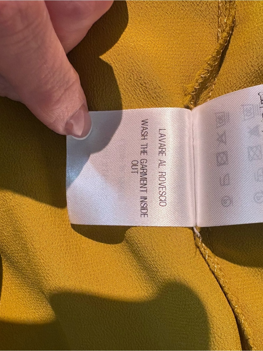 Elena Miro Yellow Mustard Silk Draped Neck Top Size 18 - Picture 11 of 11
